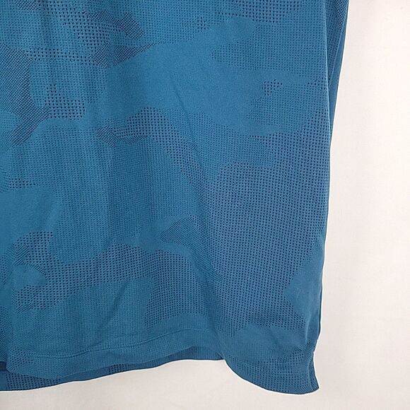 Under Armour Polo Shirt Mens 3XL Blue Camo Jacquard Vented Performance Golf - Picture 6 of 10